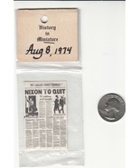 Dollhouse Miniature DALLAS TIMES HERALD 8/8/1974 Nixon To Quit Newspaper - £5.62 GBP