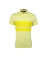 J. Lindeberg Theo Regular Fit TX Jacquard Golf Polo Shirt Yellow ( XL ) - £82.18 GBP