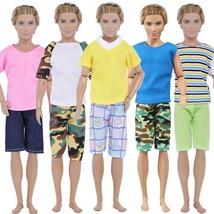 5 Set Shorts Shirt Pants Fashion Casual Daily Dress Clothes For Ken Doll 12&quot; - £9.32 GBP
