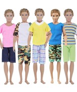 5 Set Shorts Shirt Pants Fashion Casual Daily Dress Clothes For Ken Doll... - £9.14 GBP