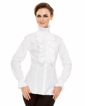 Women&#39;s Zylphia Stand-up Collar Blouse, finest fabric, handmade one by one,nice! - £50.52 GBP