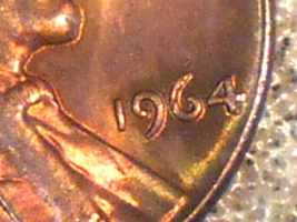 1964 Lincoln Memorial Penny Date Die Break Error, No Mint; Rare Old Coin Money - £6.25 GBP