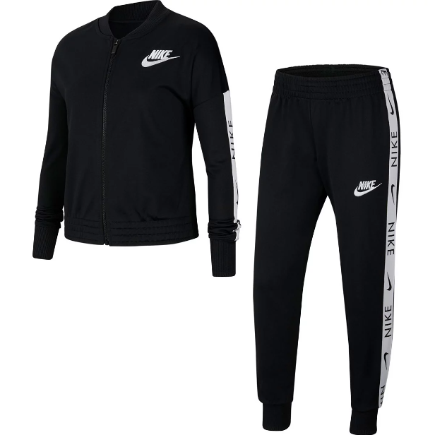 Primary image for Nike NSW TrackSuit Tricot Pants Jacket Girls Size L Color Black White Jumpsuit