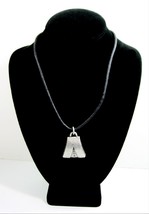 So Rachel Longaberger Pewter Trapezoid Pendant Necklace Crystals Pouch &amp; Box - £21.11 GBP