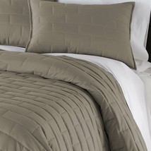 King/Cal King Modern Brick Stitch Microfiber Reversible 3 Piece Comforter Set i - £127.64 GBP