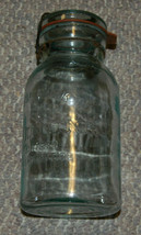 Antique Trade Mark Lightning Putam 861 Blue Canning Jar Glass Lid Quart Wire - £15.95 GBP