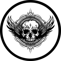 Flying Skull Spare Tire Cover ANY Size, ANY Vehicle,Trailer,Camper,RV - £90.96 GBP