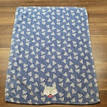 Baby Gear Blue White Triangle Handsome Sly Gray Fox Red Bowtie Plush Blanket - £71.43 GBP