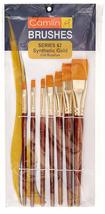 Camlin Kokuyo Paint Brush Series 67 - Flat Synthetic Gold, Set of 7 - $29.70