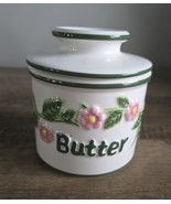 Vintage Original Ceramic Butter/Beurre Bell Crock Pink Embossed Floral - €21,28 EUR