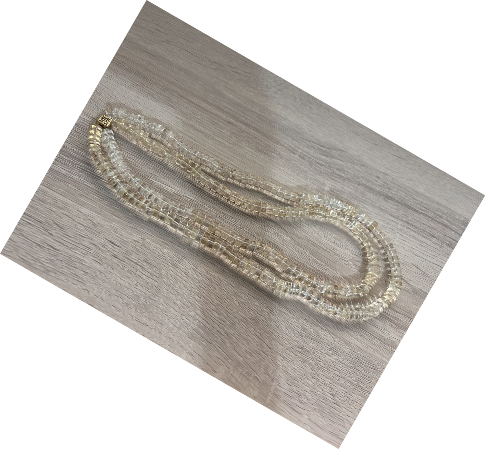 Natural Yellow Citrine Smooth Bead 20" Double Strand Chunky Necklace Sterling  Item image 2