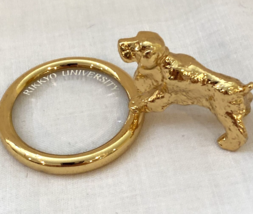 Miniature Handheld Brass Magnifying Glass with Dog Handle Rikkyo Univ Tokyo - $23.74