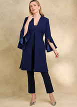 Kaleidoscope Volant Manche Bleu Marine Robe Manteau Grande Taille UK 20 (fm115-9 - £62.08 GBP