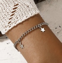 sterling silver charm bracelet - Bracelet With Star Charm - £6.69 GBP