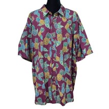 Cooke Street Cotton Hawaiian Shirt Purple Pineapple Aloha Size 2XL - £25.09 GBP