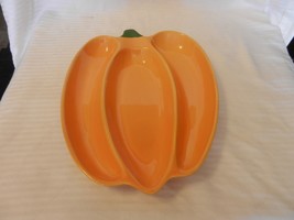 Ceramic Orange Pumpkin Divided Serving Dish from A. Santos Portugal - £47.97 GBP