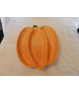 Ceramic Orange Pumpkin Divided Serving Dish from A. Santos Portugal - £47.81 GBP