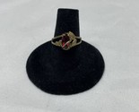Vintage Gold Plated Floral Ring Woman&#39;s Size 7 Estate Fashion Jewelry Fi... - £11.67 GBP