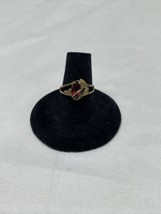 Vintage Gold Plated Floral Ring Woman&#39;s Size 7 Estate Fashion Jewelry Fi... - £11.64 GBP