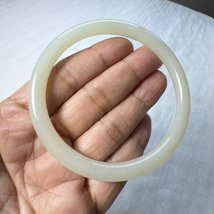 Hetian jade bangle bracelet (59mm)-white nephrite - £928.40 GBP