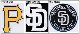 MLB Pittsburgh Pirates San Diego Padres Badge Iron On Embroidered Patch - £7.81 GBP