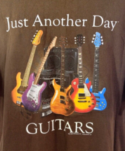 Just Another Day GUITARS Electric Guitars Amp Guitarist SS Brown T Shirt Size XL - £11.80 GBP