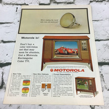 Vintage 1964 Motorola Color TV Rectangular Screen Advertising Art Print Ad  - £7.77 GBP