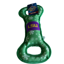 LSU Pet Tug Toy Dog Louisiana State University  Pets First Tigers Christmas NEW - £14.83 GBP
