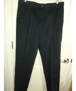 IZOD Mens Sportflex Straight Fit Flat Front Pants 36W x 34L Black 100% C... - $40.58 CAD