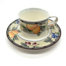 Mikasa Intaglio Garden Harvest Tea Coffee Cup &amp; Saucer CAC29 Pears Grapes - $13.09