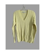 Equipment pale yellow v-neck ribbed pullover long sleeve sweater Size XS... - €30,26 EUR