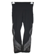 Lululemon Leggings Size 4 Lace Sides Mesh Black Pants Capri Cropped - £20.44 GBP