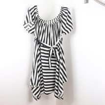 Shein Curve Womens 4XL Black White Striped Lightweight A-Line Asymmetrical Dress - £11.07 GBP