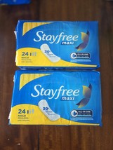 Stayfree Maxi Regular Wingless Pads 24 Pads Lot Of 2  - $575.09 MXN