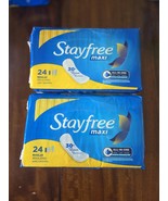 Stayfree Maxi Regular Wingless Pads 24 Pads Lot Of 2  - $575.09 MXN