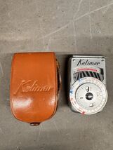 Vintage Kalimar Exposure Light Meter &amp; Leather Case Polaroid Kodachrome ... - $19.64