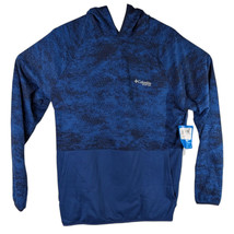Columbia PFG Hoodie Mens Small Blue Camo Super Terminal Fleece Hooded - $47.03