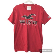 Men&#39;s Hollister Red and Black Short Sleeve T-shirt Size Medium - £11.89 GBP