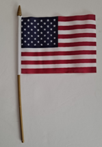 United States Of America Flag 4&quot;x6&quot; Desk Table Gold Staff 1 Dz USA US - £11.95 GBP