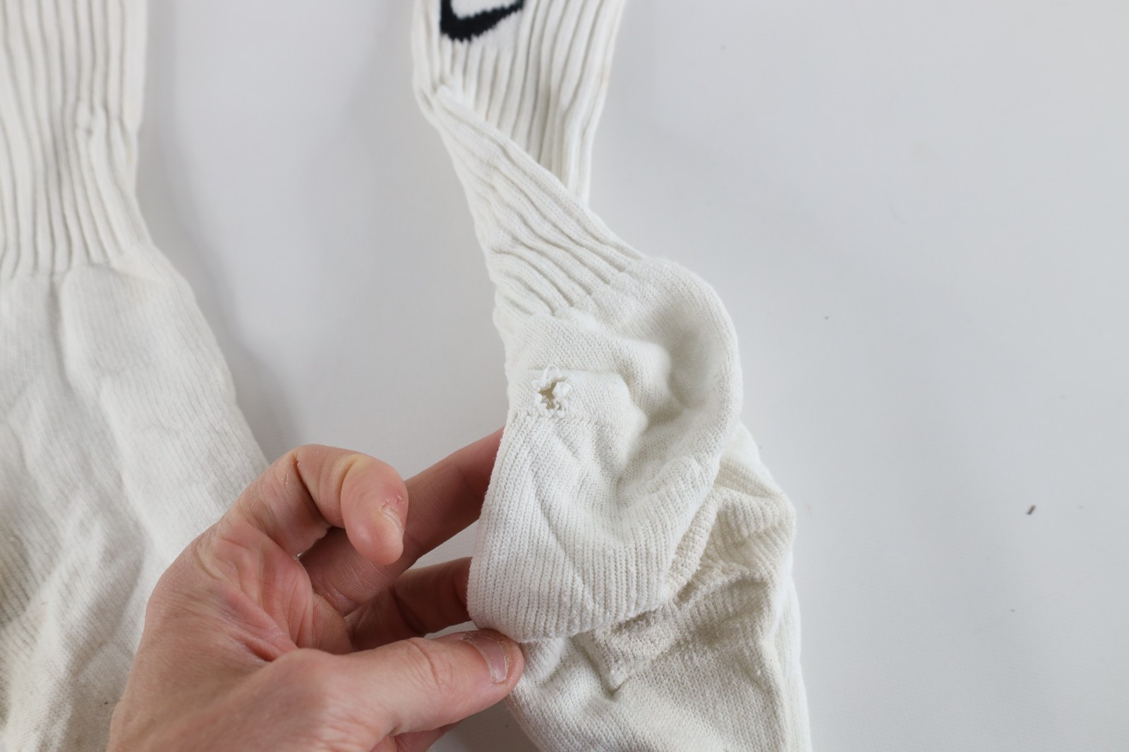Vtg 80s 90s Nike Spell Out Travis Scott Swoosh Tube Socks White Mens Large USA Item image 5