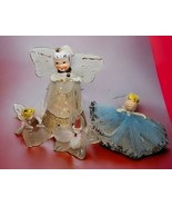4 Delta Novelties Ceramic Angels Japan Ceramic Spun Cotton Lace Chenille... - £63.22 GBP