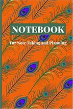NOTEBOOK for Note Taking and Planning 120 Pages 6&quot; x 9&quot; Custom Design Peacock  - £5.46 GBP