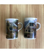 2 Thomas Kinkade Lilac Cottage &amp; Hollyhock House Coffee Mugs Heat Activa... - $452.18 MXN