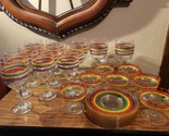 Libbey Fiesta Mambo Greenbrier Striped Wine, Water, Sherbert, Glass Plat... - $69.99