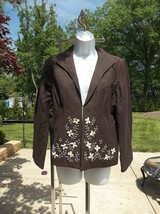 Nwt Rafael Brown Shell Beaded Blazer 10 - $24.99