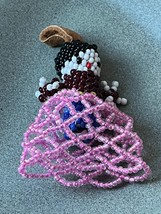 Nicely Beaded Woman in Pink Skirt Pendant or Other Use  – 2 and 1/8th’s ... - £11.90 GBP