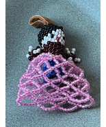 Nicely Beaded Woman in Pink Skirt Pendant or Other Use  – 2 and 1/8th’s ... - £11.66 GBP
