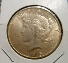 1925-P PEACE Silver Dollar HIGH GRADE AU / BU - £32.05 GBP