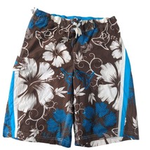 ZeroXposur Men&#39;s Swim Trunks Size XL Floral Shark Blue Brown White Beach - $26.99 CAD