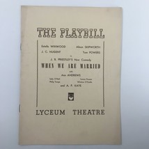 1939 Playbill Lyceum Theatre When We Are Married by J. B. Priestley - £11.14 GBP